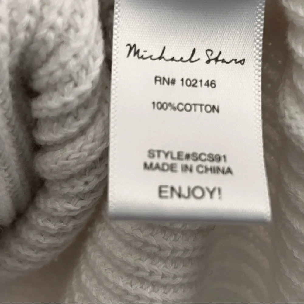 Michael Stars Cream Ribbed Button-Front Cardigan - Picture 7 of 8
